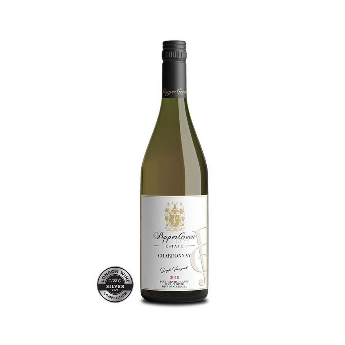 PepperGreen Estate Chardonnay Single Vineyard 2019 (6 Bottles) Southern Highlands, NSW — wine from Southern Highlands