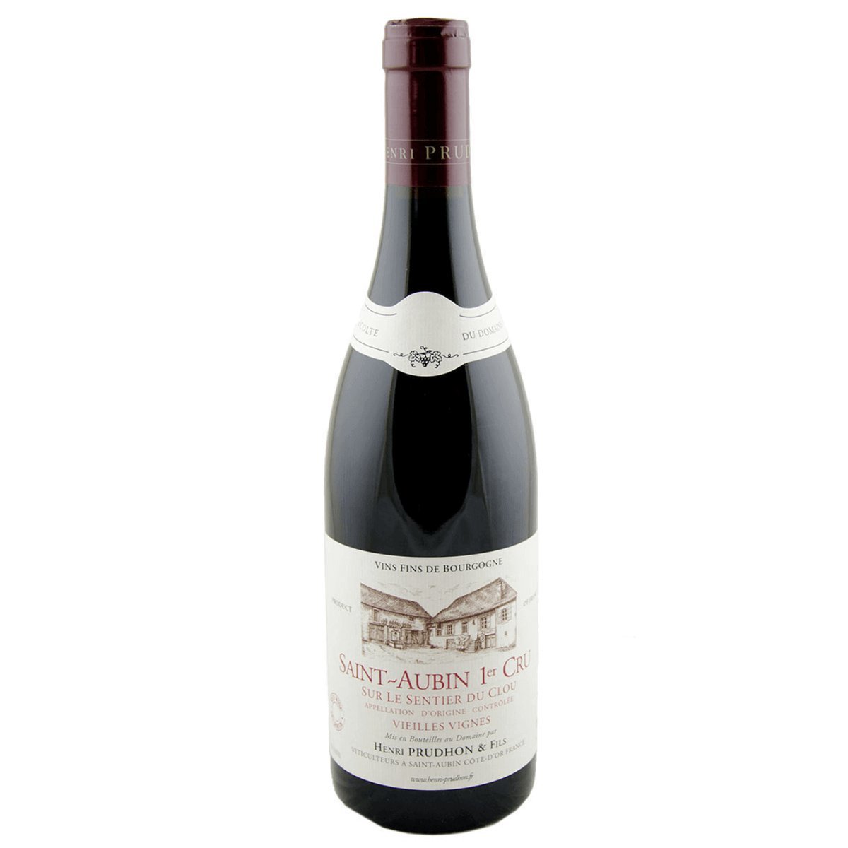 Henri Prudhon Saint-Aubin Rouge 1er Cru Sur le Sentier du Clou Vieilles Vignes 2021 (6 Bottles) France — wine from Australia