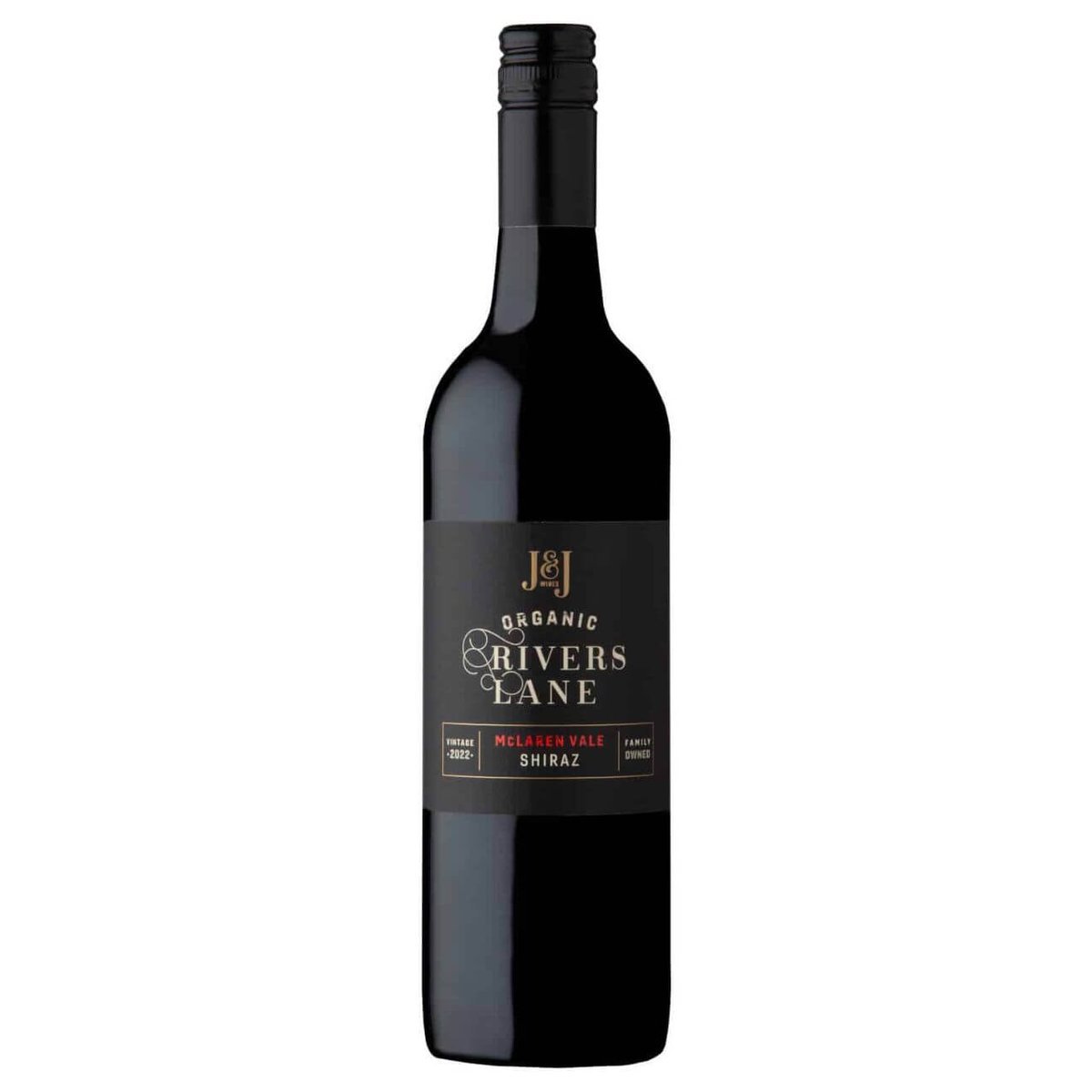 J and J Wines Rivers Lane Organic Shiraz 2022 (6 Bottles) McLaren Vale, SA — wine from Australia