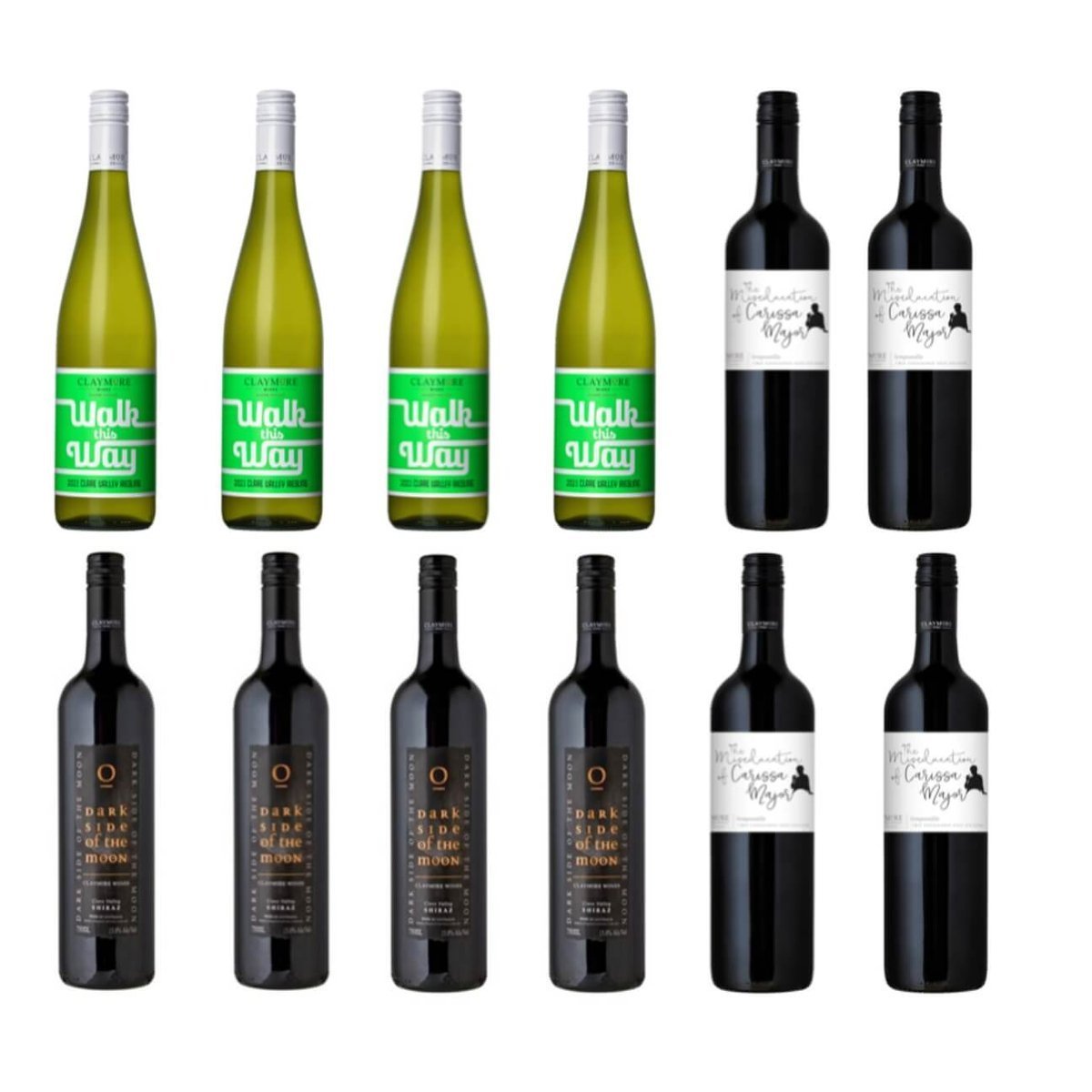 Claymore Wines Riesling, Tempranillo & Shiraz Mixed Dozen (12 Bottles) Clare Valley, SA — Riesling from Australia