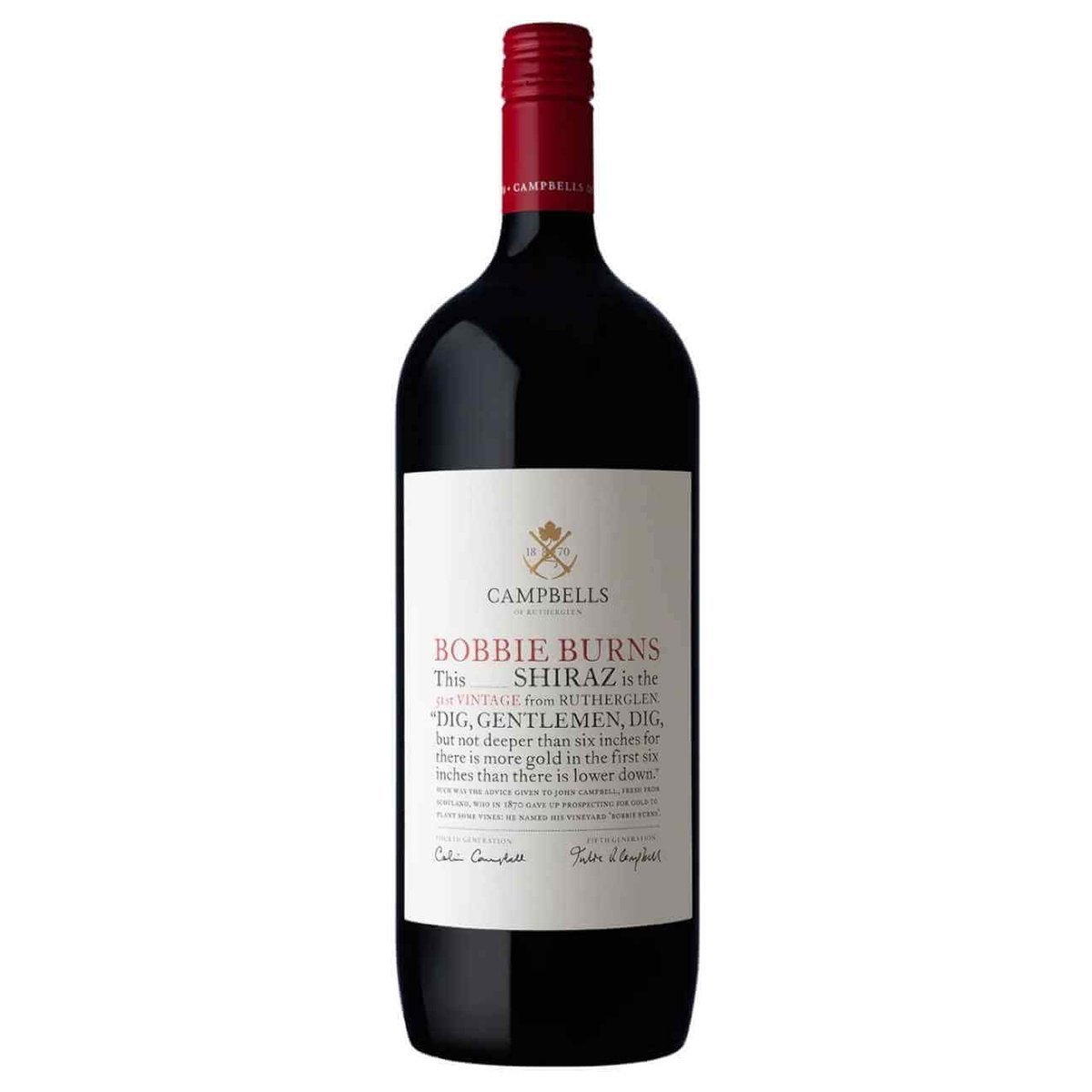 Campbells Bobbie Burns Shiraz 2021 Magnum 1.5L (3 bottles) Rutherglen, VIC — wine from Australia