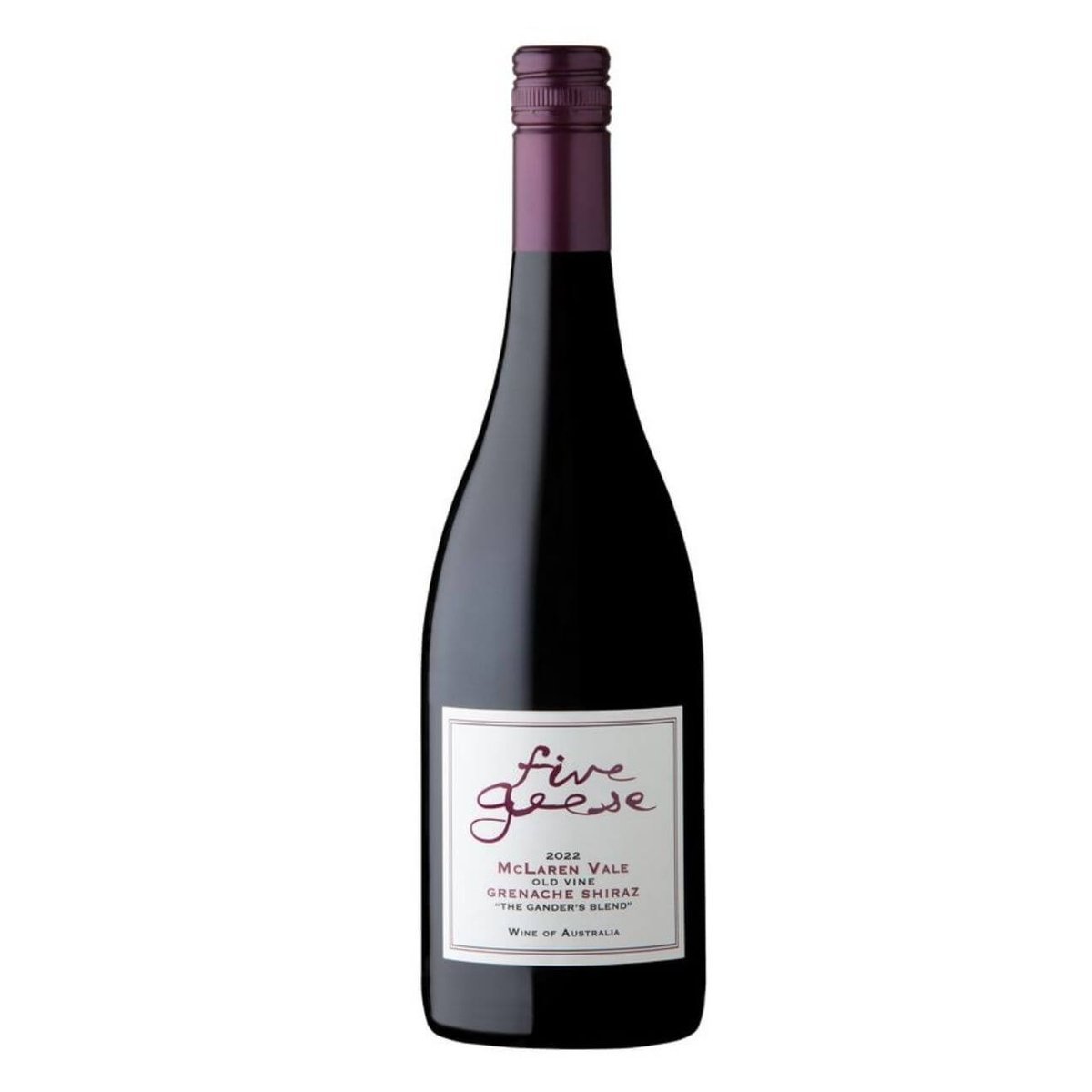 Five Geese “Gander’s Blend” Grenache Shiraz 2018 (12 Bottles) McLaren Vale, SA — wine from Australia