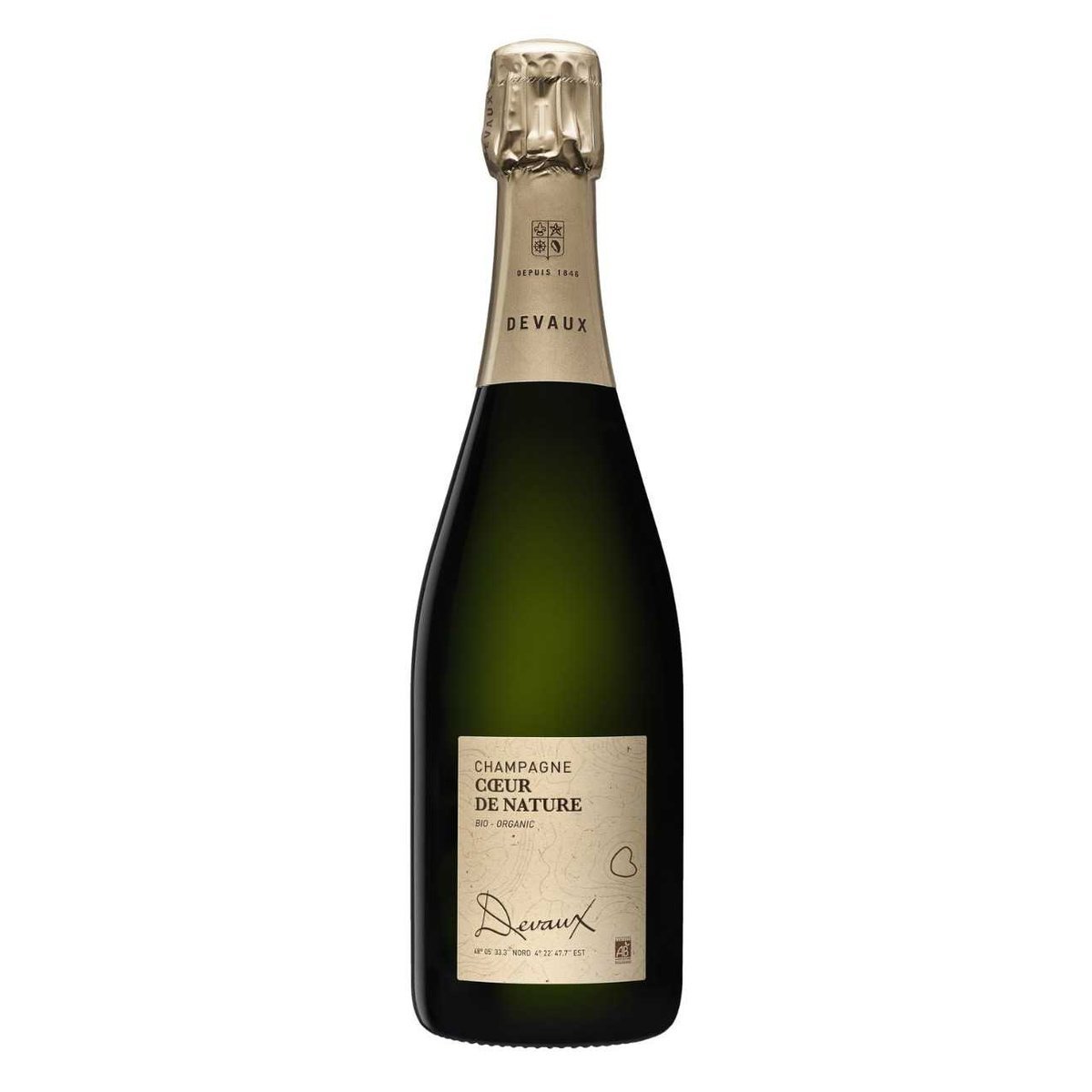 Devaux Coeur des Nature Certified Organic NV (6 Bottles) Champagne, France — wine from Australia