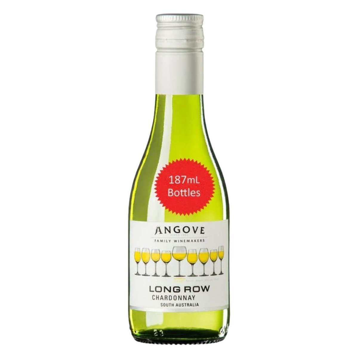 Angove Long Row Chardonnay 187ml 2023 (24 Bottles) Riverland, SA — wine from Australia