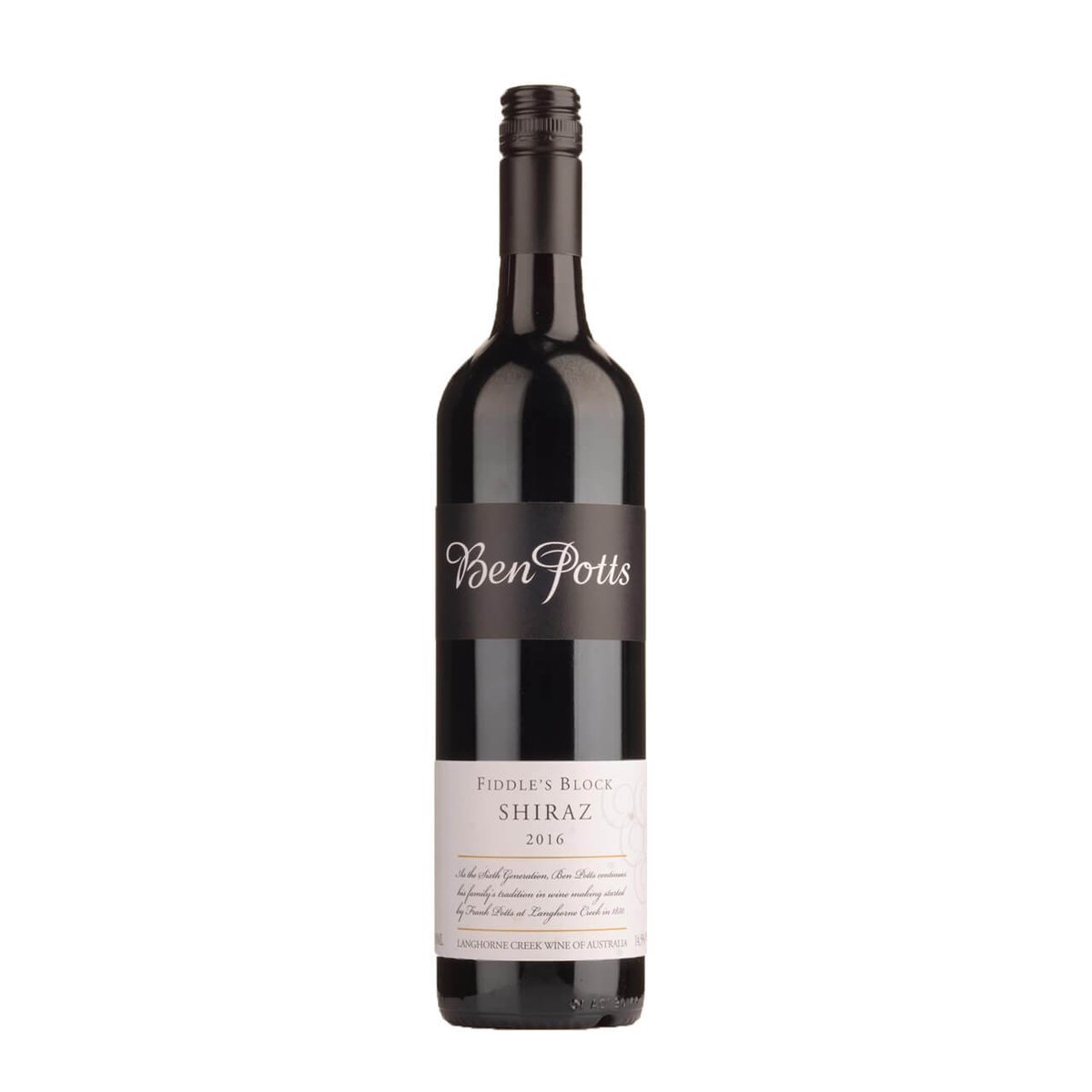 Ben Potts Wines Fiddle's Block Shiraz 2021 (6 Bottles) Langhorne Creek, SA — Shiraz from Langhorne Creek