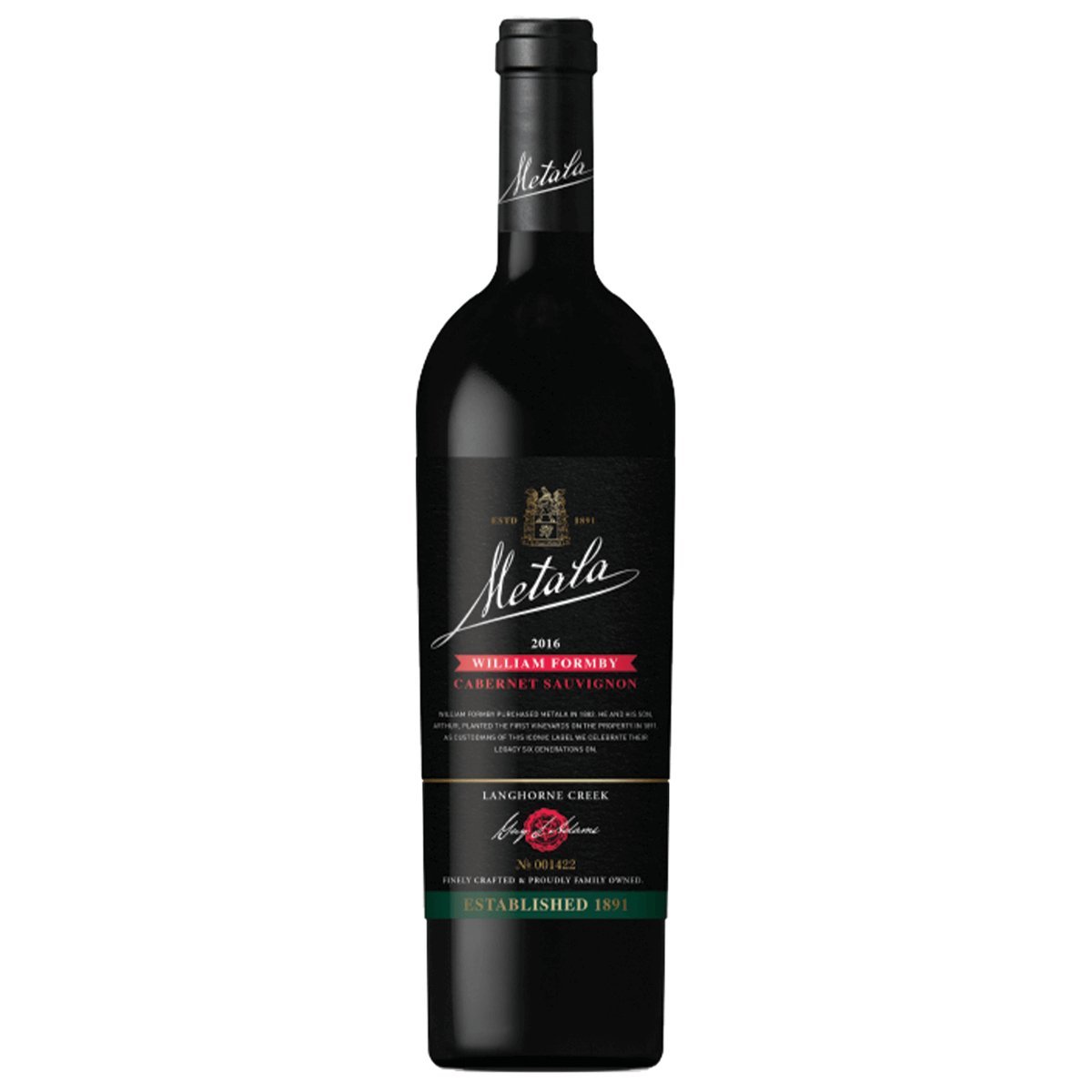 Metala William Formby Cabernet Sauvignon 2016 (6 Bottles) Langhorne Creek, Australia — Cabernet from Langhorne Creek, Australia