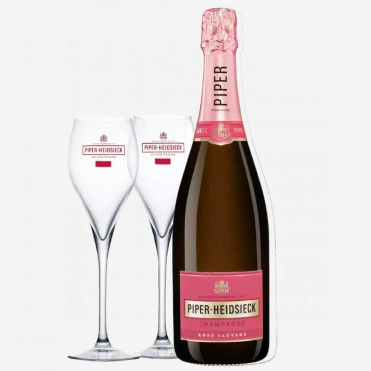 Piper Heidsieck Rosé NV 2 Flute Gift Set (3 Bottles), Reims France — Champagne from Australia