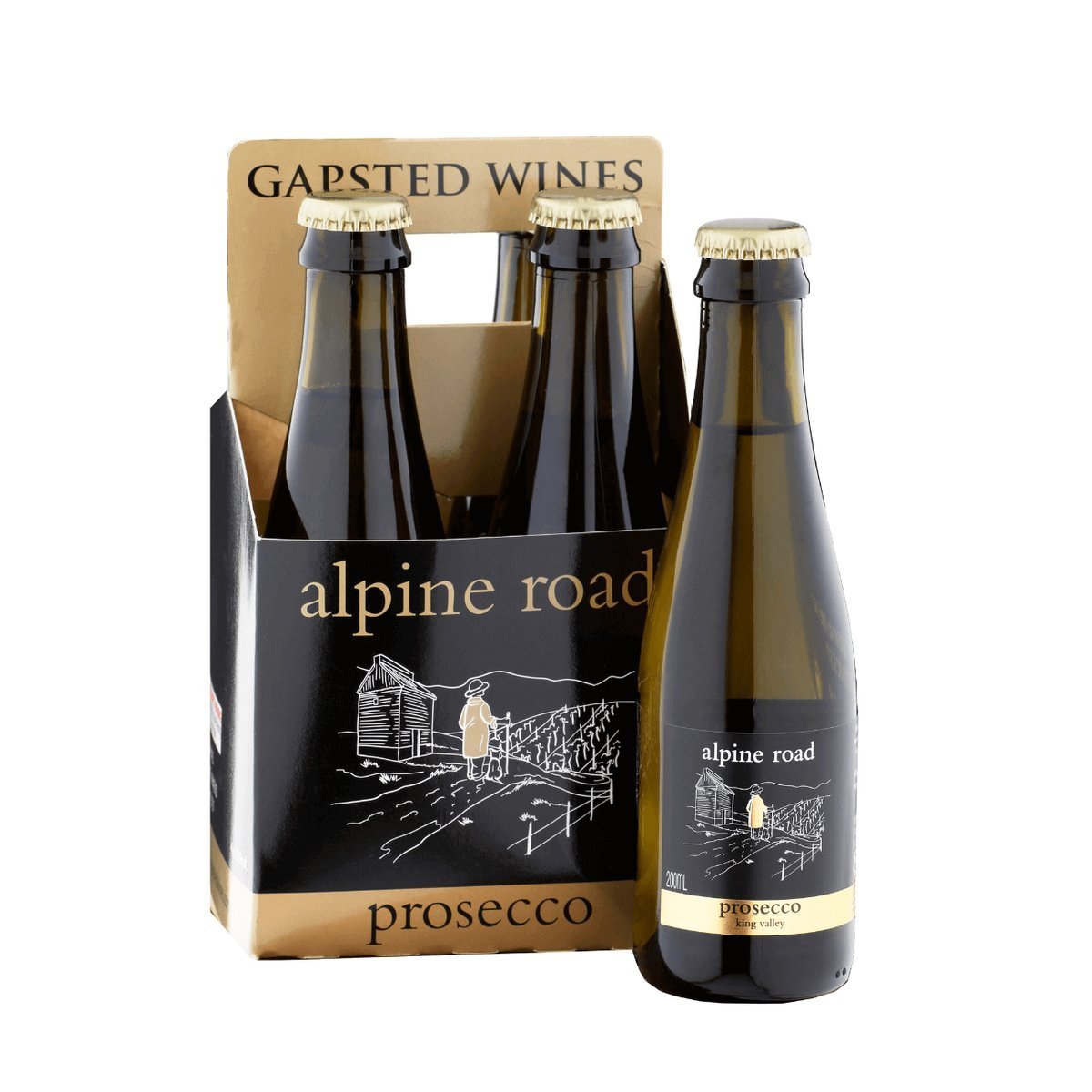 Gapsted Alpine Road Prosecco Piccolos NV 200ml (24 Bottles) King Valley, VIC — Prosecco from Australia