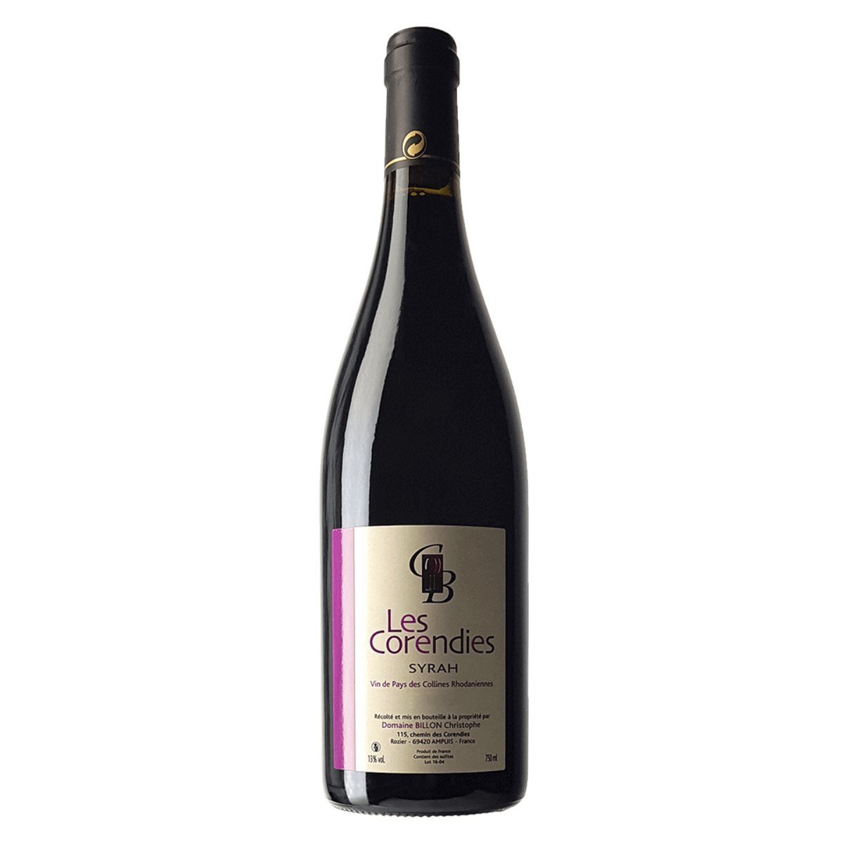 Christophe Billon Les Corendies Vin de Pays Syrah 2017 (6 Bottles) Rhone — Syrah from Rhone